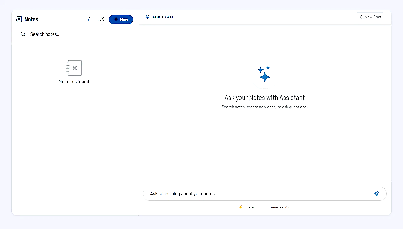 Screenshot: Notes view with sidebar, tags, and editor