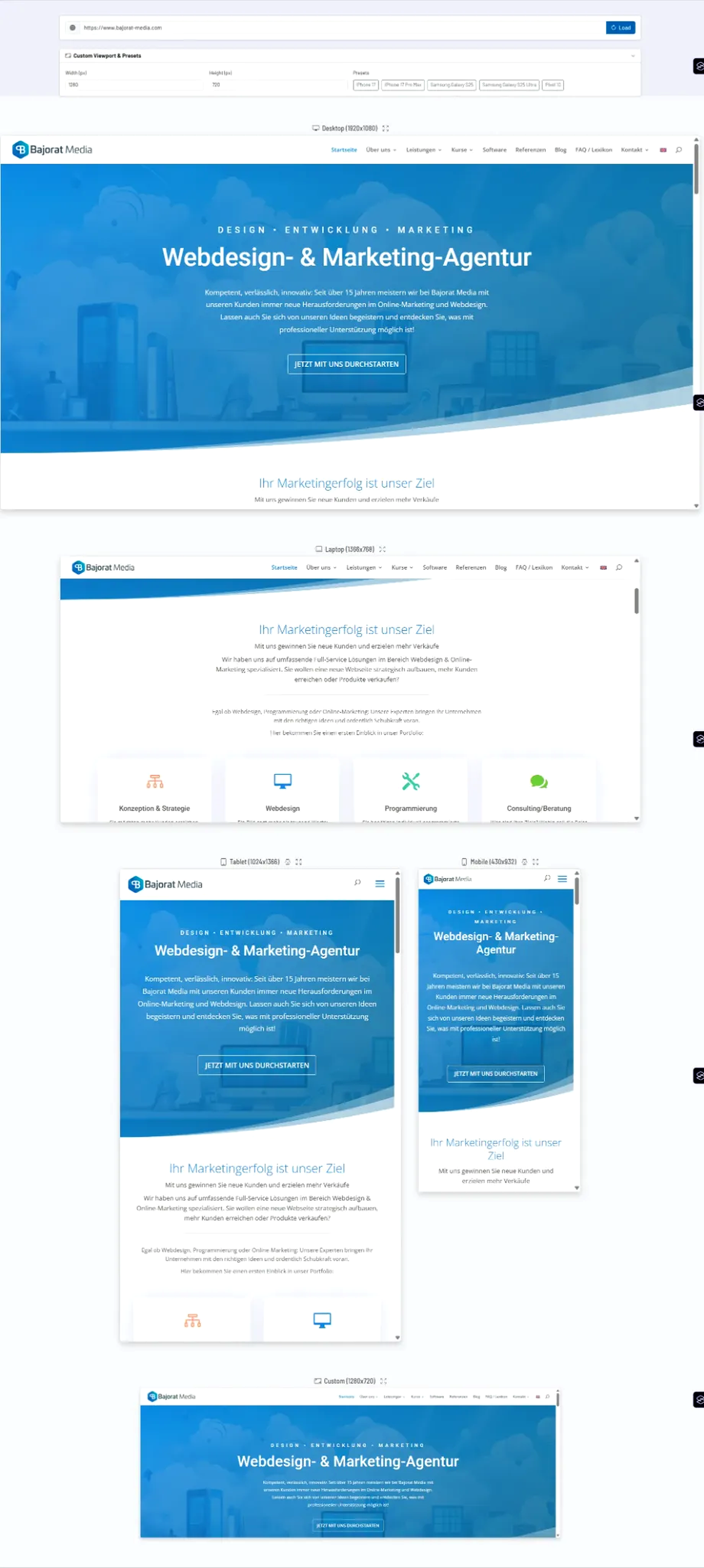 Screenshot: Multi-device view with desktop, laptop, tablet, and mobile Screenshot: Multi-device view with desktop, laptop, tablet, and mobile